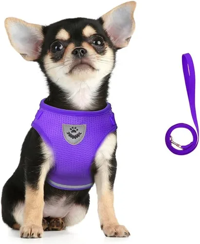 Vista 21 de FEimaX juego de arnés y correa para perro para caminar, de malla suave ajustable de control fácil, arneses de chaleco ligeros para gatos con tiras