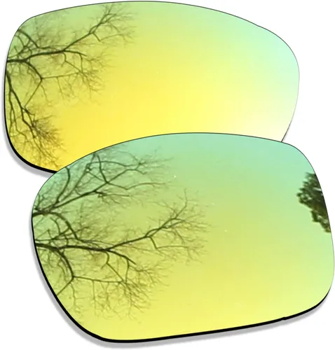 Vista 2 de Solarium Lentes de repuesto polarizadas y destornillador compatibles con gafas de sol Oakley TwoFace OO9189, color dorado polarizado 14% VLT