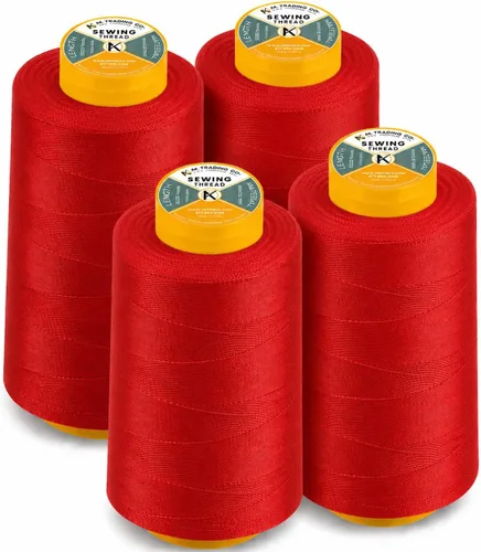 Vista 7 de AK Trading Paquete de 4 Conos de Hilo de Coser Multiusos Aqua (6000 Yardas Cada Uno) de Carretes de Hilo de Poliéster de Alta Resistencia a la Agua