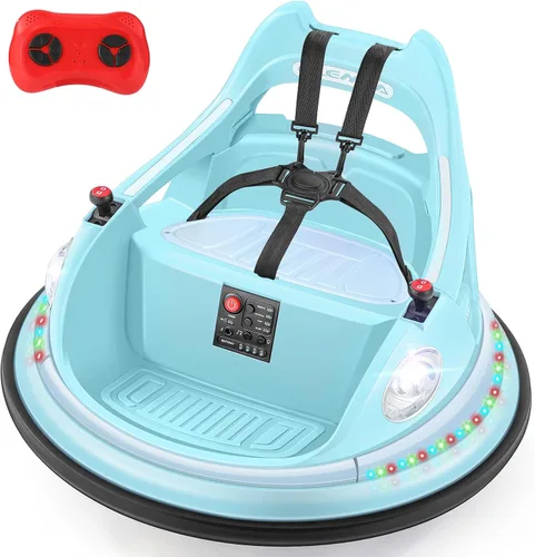 Vista 8 de Auto chocador, 1.9 MPH máximo, auto eléctrico de 12V para niños con control remoto para padres, juguetes Bluetooth para montar, auto para montar