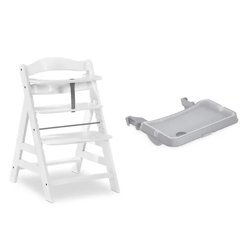 Vista 11 de hauck Alpha+ Grow Along - Trona elevada de madera de haya maciza con asiento ajustable, arnés de seguridad de 5 puntos y barra de parachoques