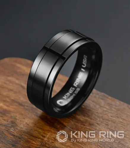 Vista 2 de King Ring Anillos giratorios ultra pulidos de 0.315 in Anillos de acero inoxidable planos brillantes de alta calidad para hombres y mujeres
