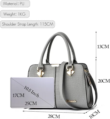 Vista 4 de FANDARE Bolsos con asa superior para mujer, bolso cruzado de hombro, Gris B, Mochilas Daypack