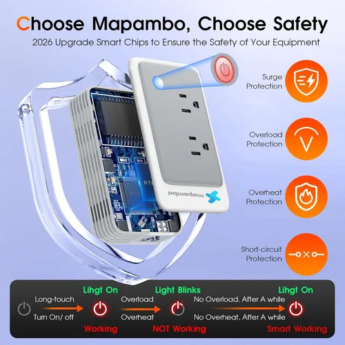 Vista 6 de Mapambo Convertidor de voltaje de 220 V a 110 V de EE. UU. a Europa para rizador y alisadores de cabello, convertidor de corriente para adaptador
