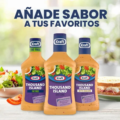 Vista 7 de Aderezo Kraft, Thousand Island, botella de 16 onzas líquidas