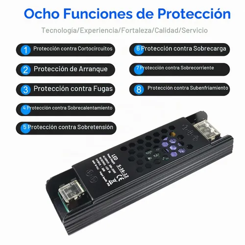 Vista 2 de Fuente de alimentación conmutada regulada universal de 12 V 3 A 36 W, convertidor de 100-250 V CA a 12 V CC, controlador LED, transformador