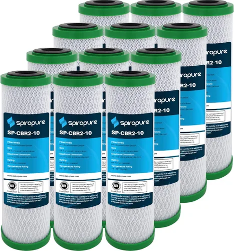 Vista 20 de SpiroPure SP-CBR2-5 Cartucho de filtro de agua de bloque de carbono con carcasa de coco certificado NSF de 5x2.5 0.5 micrones CBC-5 155169-43
