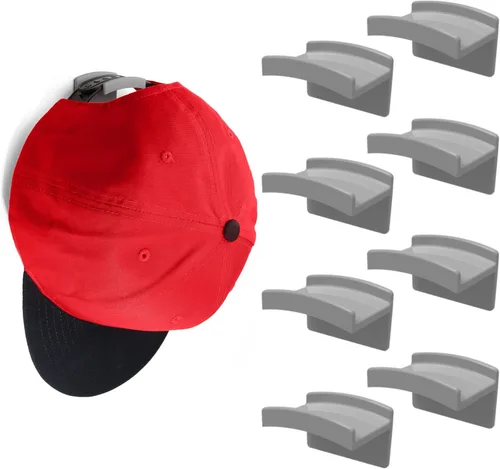 Vista 17 de Modern JP Ganchos adhesivos para sombreros de pared (paquete de 8) – Diseño minimalista para sombreros, sin taladrar, ganchos de sujeción fuerte