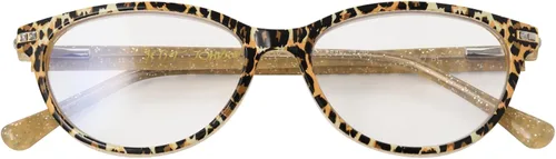 Vista 4 de Betsey Johnson Gafas de lectura exóticas de ojo de gato para mujer, Leopardo