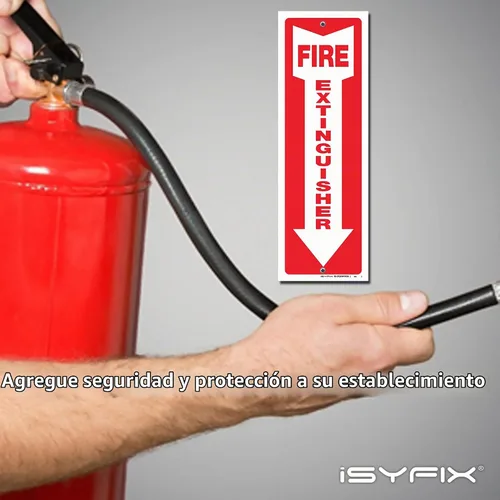 Vista 4 de iSYFIX Señales para extintor de incendios – Paquete de 3 carteles de 4 x 12 pulgadas – Plástico de poliestireno de 40 mil de grosor, laminado
