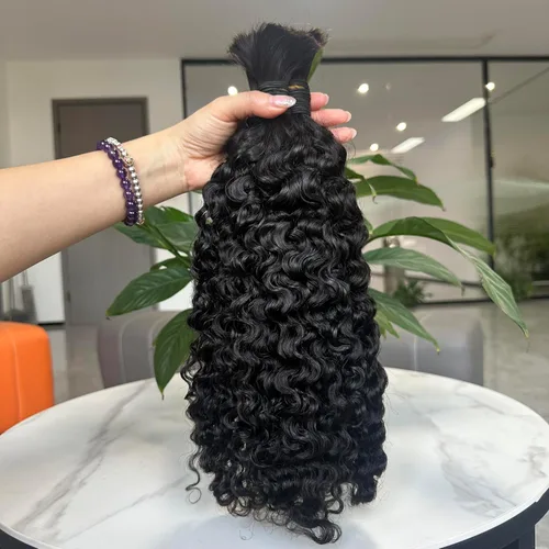 Vista 24 de Paquetes de cabello humano rizado birmano, paquetes de cabello virgen sin procesar, extensiones de cabello humano 16A, cabello humano rizado negro