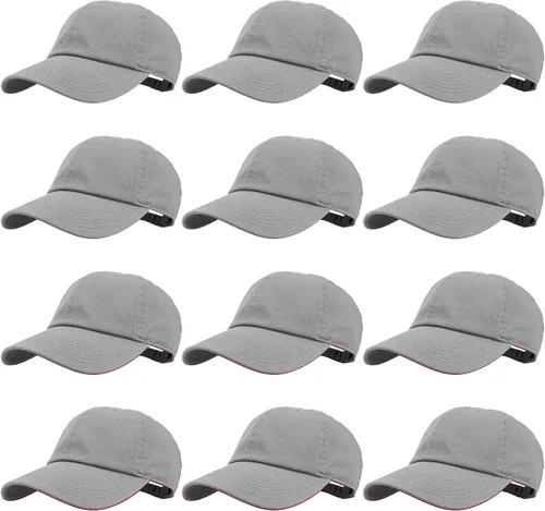 Vista 48 de Gelante Gorras de béisbol 100% algodón liso en blanco tamaño ajustable al por mayor a granel de 12