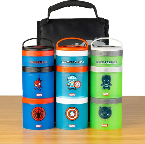 Vista 5 de Whiskware - Marvel - Paquete de aperitivos apilables, 2 1/3 tazas, personaje del Capitán América