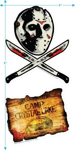 Vista 2 de Popfunk Camiseta y calcomanías clásicas de Friday The 13th Movie Camp Crystal Lake Counselor