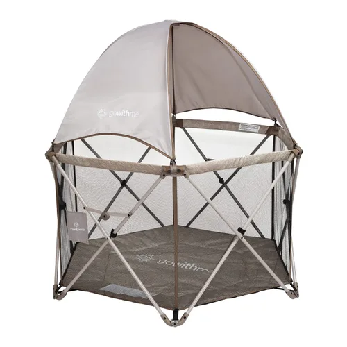 Vista 10 de [Usado] Baby Delight Go with Me Eclipse Deluxe - Corral portátil de lujo, parque infantil, toldo para el sol, interior y exterior, suelo de nailon