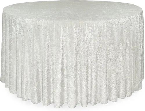 Vista 14 de YOUR CHAIR COVERS - Mantel redondo de terciopelo aplastado de 120 pulgadas para mesas redondas de 5 pies - Negro