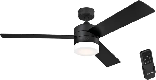 Vista 8 de Westinghouse 7205900 Alta Vista, ventilador de techo LED moderno con luz y control remoto, 52 pulgadas, acabado negro mate, vidrio esmerilado ópalo