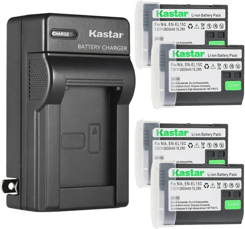 Vista 7 de Kastar Reemplazo del cargador de batería de pared de CA para batería Nikon EN-EL15 EN-EL15a EN-EL15b EN-EL15c EN-EL15e, MH-25 MH-25a MH-25b, MB-D11