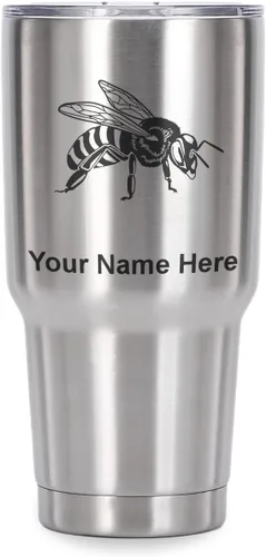 Vista 41 de LaserGram Vaso aislado al vacío de 20 onzas, abeja miel, grabado personalizado incluido (negro)