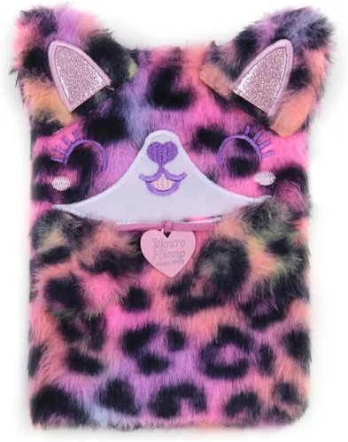 Vista 13 de BOLLEY JOSS Lovely Animal Notebook Kids Plush Diary for Girls Women Teens Cute Cat Fuzzy Journal Writing Pad A6 Ruled 160 Pages