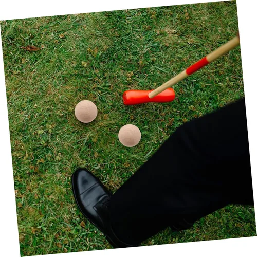 Vista 4 de Juego de 3 pelotas de golf de croquet duraderas para exteriores, para divertidas reuniones familiares y actividades en el patio trasero, ideal