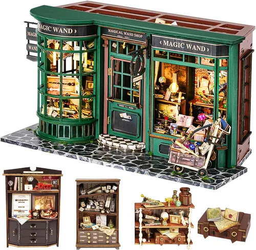Vista 8 de Roroom Kit de casa en miniatura de bricolaje, kit de rincón de libros