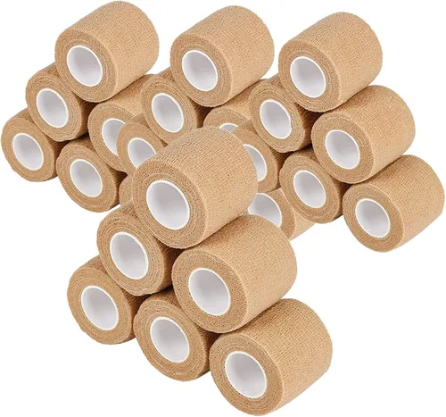 Vista 8 de Paquete de 12 vendajes cohesivos autoadhesivos de 2 pulgadas x 5 yardas, cinta de primeros auxilios, cinta autoadhesiva elástica, cinta atlética