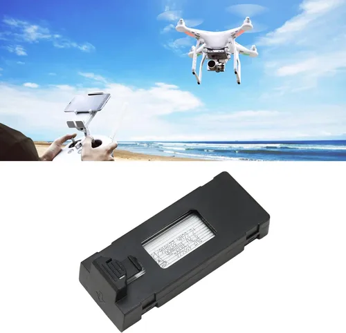 Vista 2 de Batería de dron RC Dron, aislamiento térmico, protección de seguridad múltiple de 3.7 V, para E88 E88MAX E525 E99 K3 RC UAV (negro)