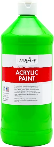 Vista 7 de Handy Art Pintura acrílica, juego de 12 colores, botellas de 16 onzas, acrílico líquido para estudiantes semibrillante, consistencia de flujo