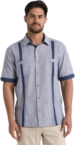 Vista 7 de Cubavera Camisa Guayabera de manga corta para hombre con mezcla de lino, disponible en tallas grandes y altas