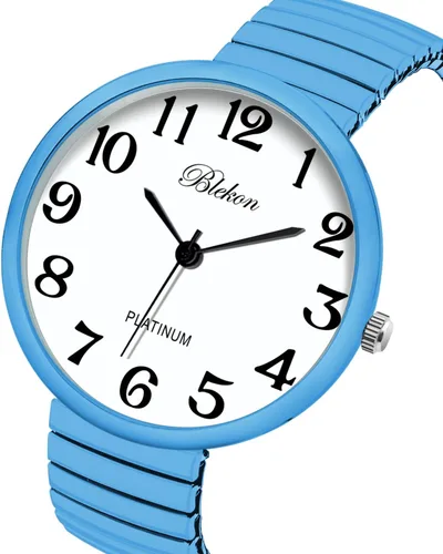 Vista 4 de Blekon Collections Nuevo Reloj de Moda con Correa Elástica de Tamaño Super Grande, Movimiento Japonés PC21J
