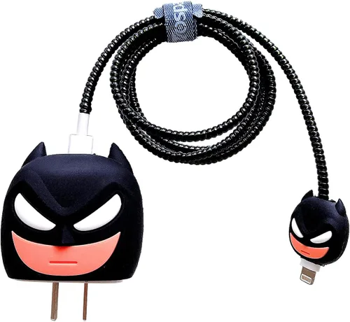 Vista 21 de Bonita funda protectora 3D de dibujos animados para cargador de pared, compatible con adaptador de corriente USB-C de 20 W de Apple y cable