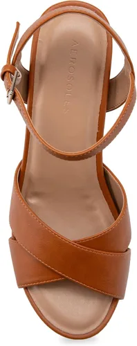 Vista 5 de Aerosoles PASTEL Sandalia de cuña, marrón, 10M, Beige Bronceado