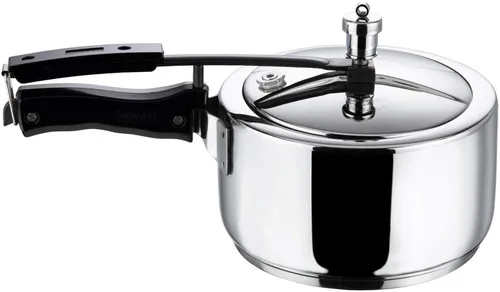 Vista 13 de Vinod V-2L Olla a presión de acero inoxidable con fondo sándwich, 2 litros, plateado, mediano