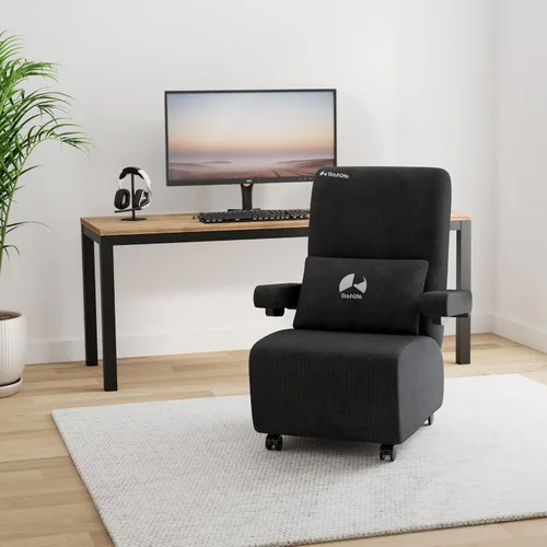 Vista 2 de Bauhutte G-410-BK Deluxe Gaming Sofa, Recliner, Gaming Chair, Single Seat, Black, Desk Sofa, Wheels, Ottoman