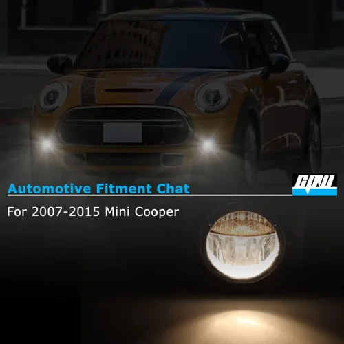 Vista 3 de CPW Luces antiniebla OEM para mini Cooper 2007 2008 2009 2010 2011 2012 2013 2014 2015 Mini Cooper lado conductor y pasajero conducción delantera
