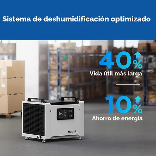 Vista 6 de Deshumidificador comercial de 70 pintas con manguera de drenaje para espacio de arrastre