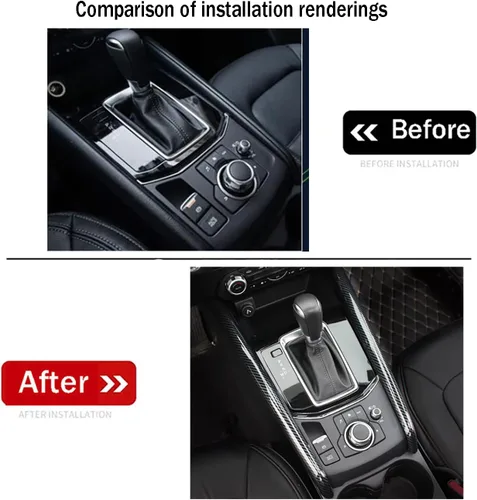 Vista 4 de Accesorios de coche compatibles con Mazda CX-5 CX5 2017-2022 2023 2024 2025 Cubierta de moldura de tira lateral del panel de control de engranajes