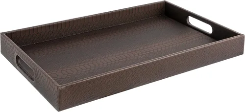 Vista 36 de Home Redefined - Moderna y elegante bandeja rectangular de 17.5 x 12 pulgadas, estilo shagreen, color azul bebé claro, con aspecto de cuero falso