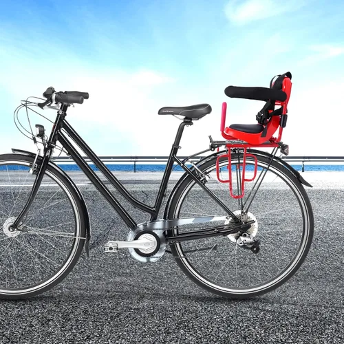 Vista 8 de Asiento trasero de bicicleta para niños, 14.17 x 20.48 pulgadas, portátil, montado en la parte trasera, asiento de bicicleta para niños, bicicleta