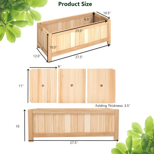 Vista 8 de Giantex Cama de jardín elevada plegable, jardinera plegable para flores y vegetales, caja de plantación para patio, césped, jardín, patio trasero
