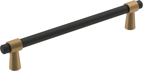 Vista 19 de Amerock BP37385FBG10 Mango de gabinete negro mate/níquel satinado Mango de gabinete de 3 pulgadas (76 mm) de centro a centro Mergence