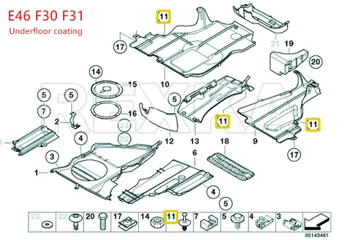 Vista 6 de Rexka 20 piezas Remache de clip de retención para parachoques compatible con BMW 51-11-8-174-185 51118174185