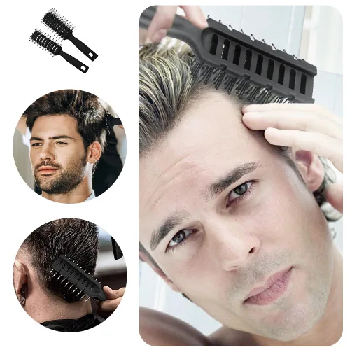 Vista 8 de Cepillo de pelo, 2 piezas de cepillo de ventilación profesional para espalda resbaladiza, cepillo antiestático desenredante para cabello húmedo