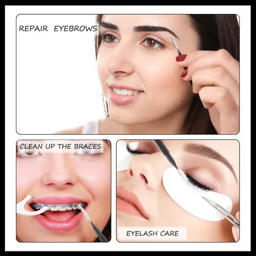 Vista 7 de Patelai 150 piezas de cepillo micro para cejas con tapa, laminación de cejas, carrete de peine de elevación, herramientas de relleno de pestañas