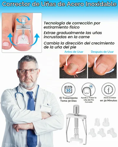 Vista 3 de Kit de eliminación de uñas encarnadas, tratamiento de uñas encarnadas, herramientas correctoras de uñas encarnadas vienen con soportes para uñas