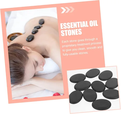 Vista 7 de Healeved 10 Uds. Masaje Energético Piedra Calentada Masajeador Aceites Esenciales para Masajeador Facial Masaje Facial Rocas Grandes Juego