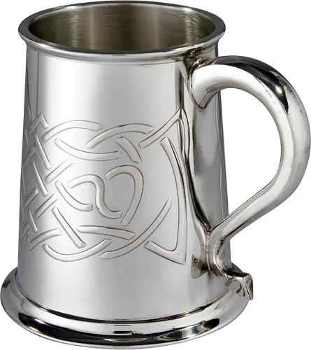 Vista 2 de Wentworth Pewter Jarra de peltre con nudo celta islámico en relieve, taza de cerveza