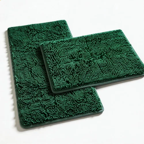 Vista 18 de Juegos de Alfombras de Baño de 2 Piezas de Chenilla Suave Antideslizantes Alfombras de Baño Absorbentes Peludas, Alfombra de Bañera, Alfombras Gris