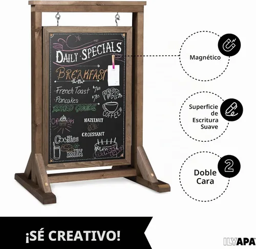 Vista 4 de Ilyapa Barnwood - Letrero de doble cara para acera Barnwood Marrón